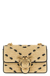 mini love one light woven raffia crossbody bag