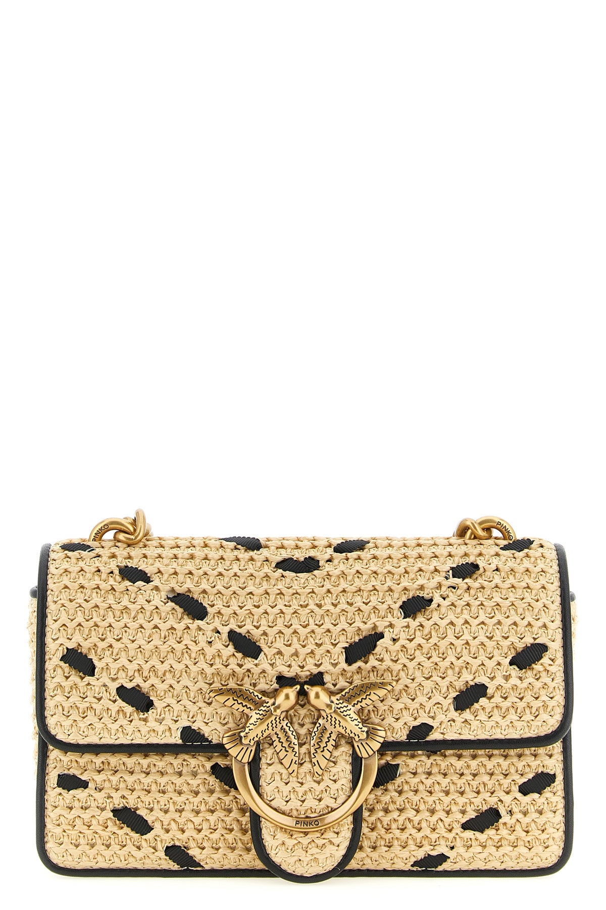 mini love one light woven raffia crossbody bag