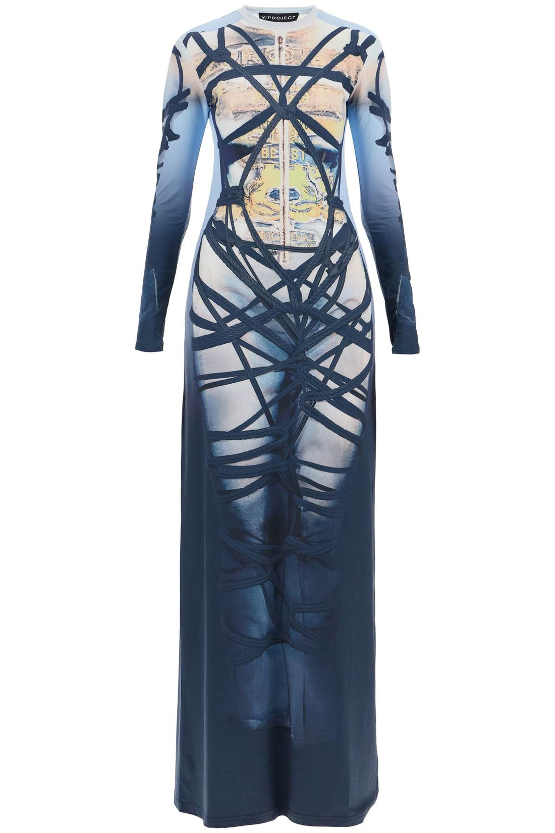 long bondage print dress