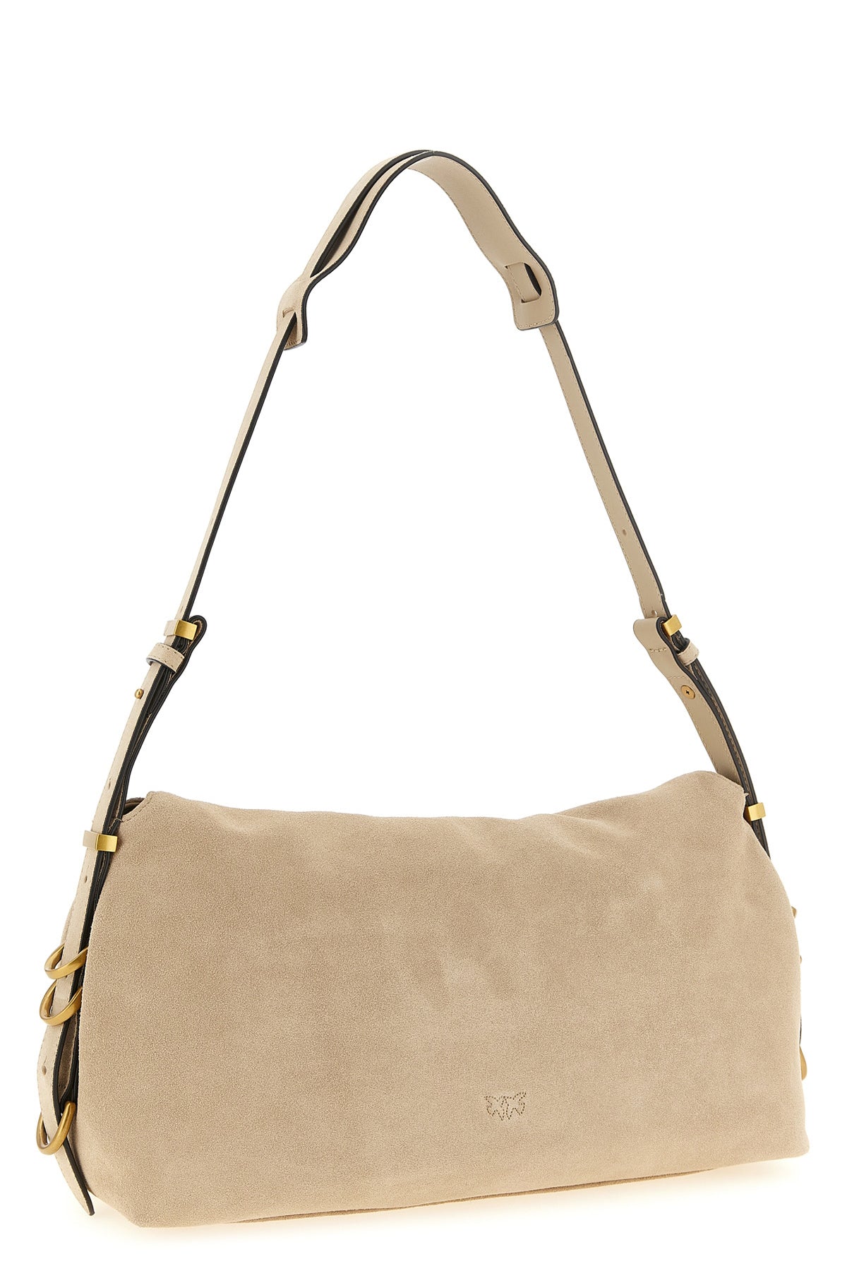saddle horizontal suede shoulder bag