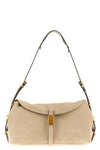 saddle horizontal suede shoulder bag