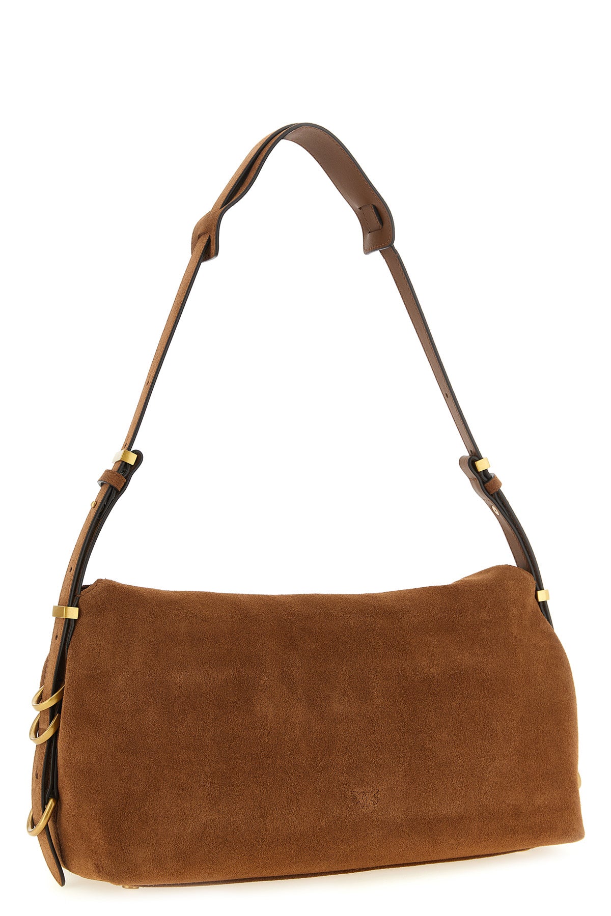 saddle horizontal suede shoulder bag