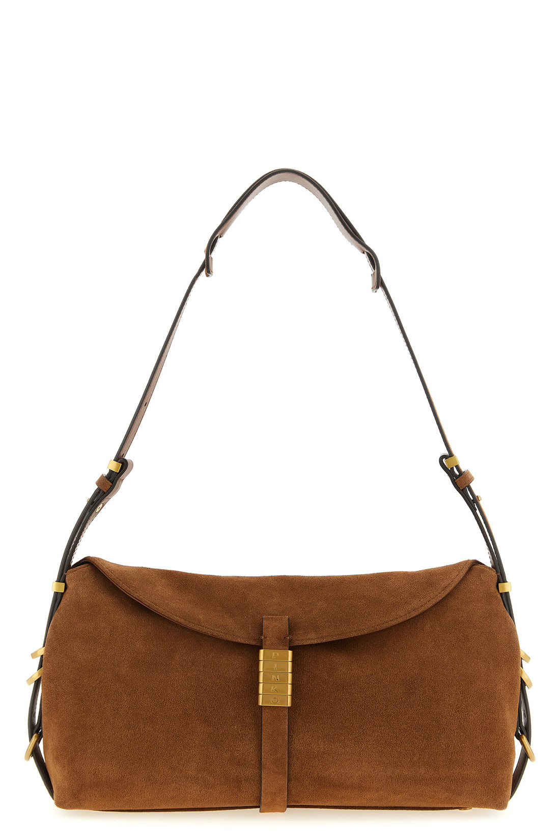 PINKO OS saddle horizontal suede shoulder bag