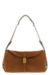 saddle horizontal suede shoulder bag