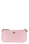half moon silk leather mini crossbody bag