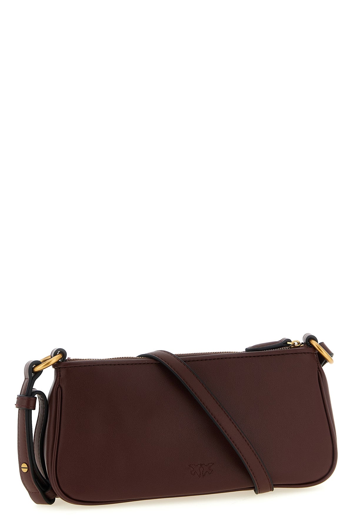 half moon silk leather mini crossbody bag