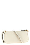 half moon mini shoulder strap in silk hand-held leather