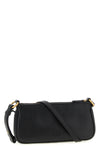 half moon baguette mini shoulder strap in silk hand-held leather