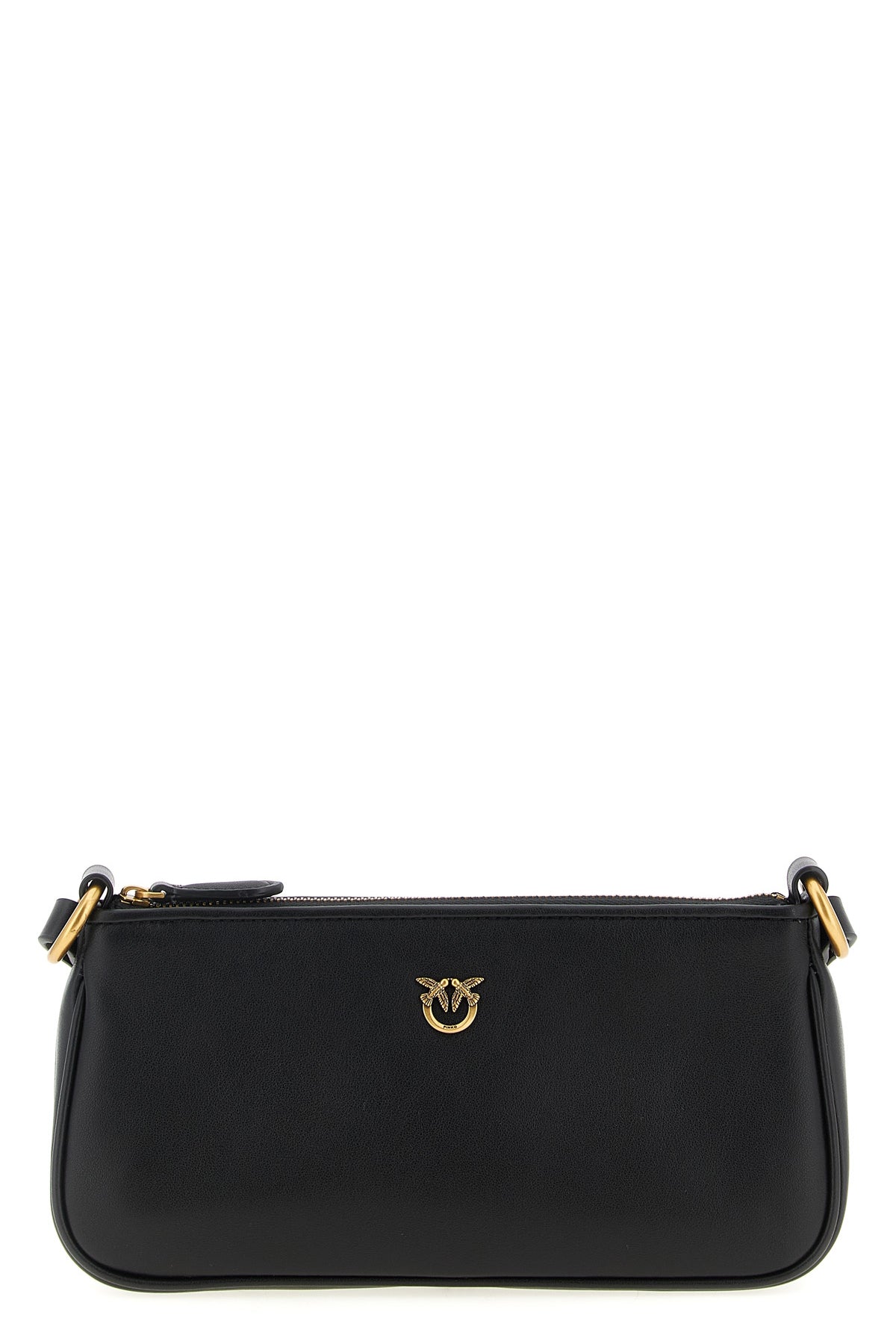 half moon baguette mini shoulder strap in silk hand-held leather