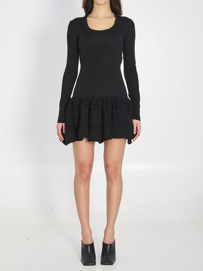 ALAIA 36 wool crinoline mini dress