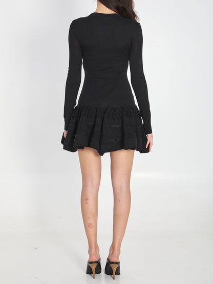 ALAIA 36 wool crinoline mini dress