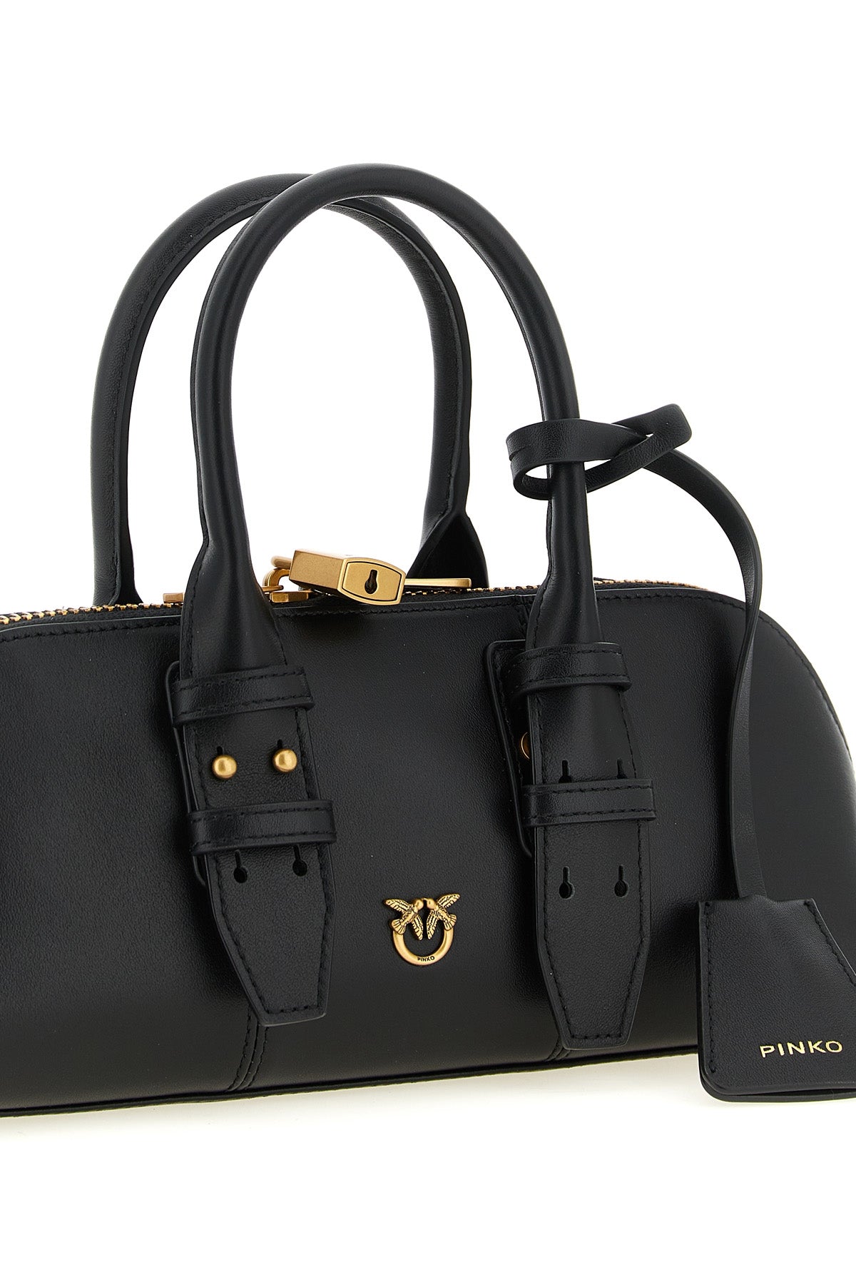 small escape baguette bowling handbag in leather