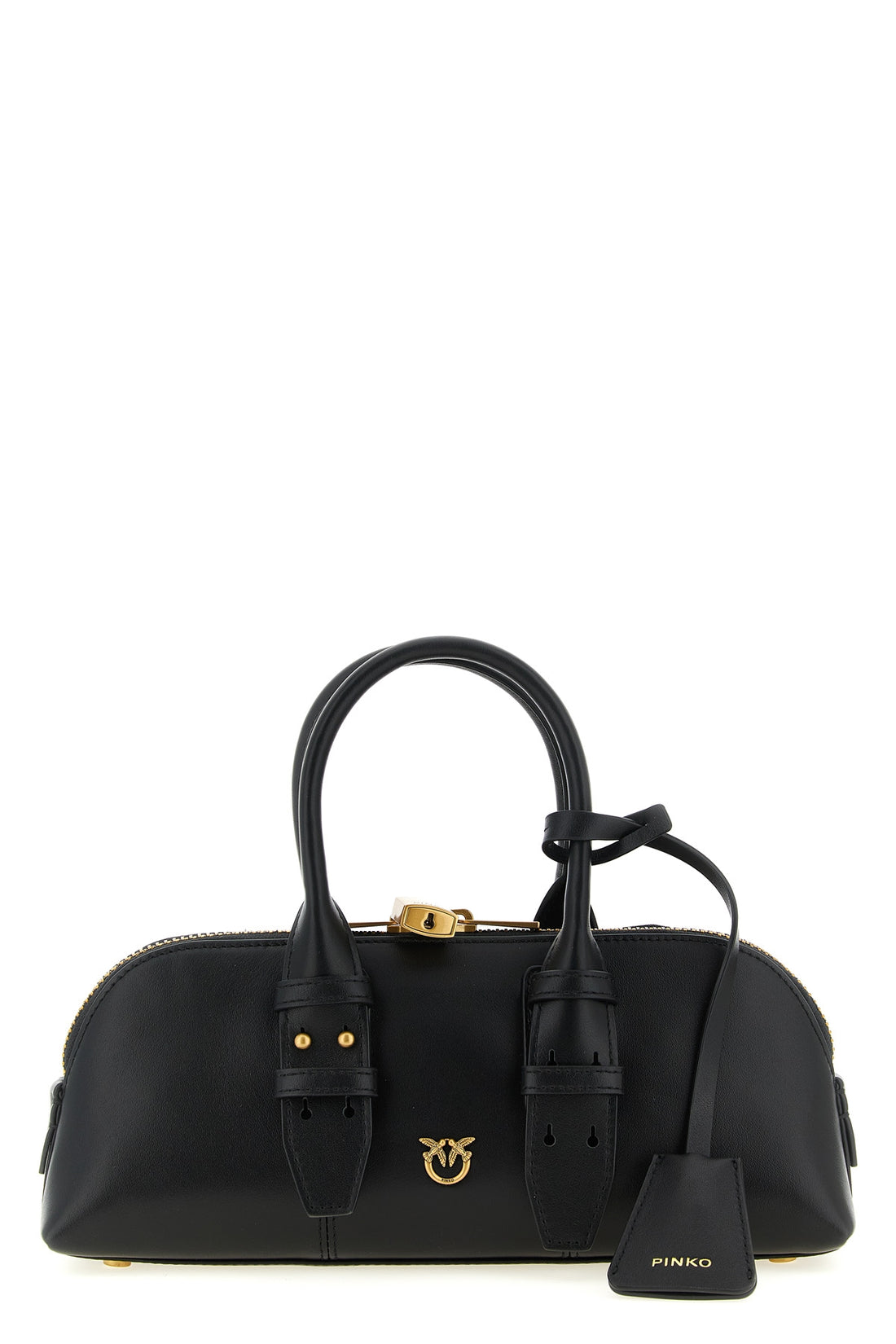 PINKO OS small escape baguette bowling handbag in leather