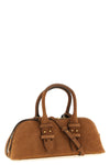 bowling baguette suede shoulder bag