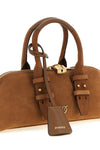 bowling baguette suede shoulder bag