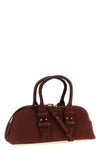 bowling baguette suede shoulder bag