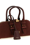 bowling baguette suede shoulder bag