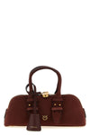 bowling baguette suede shoulder bag