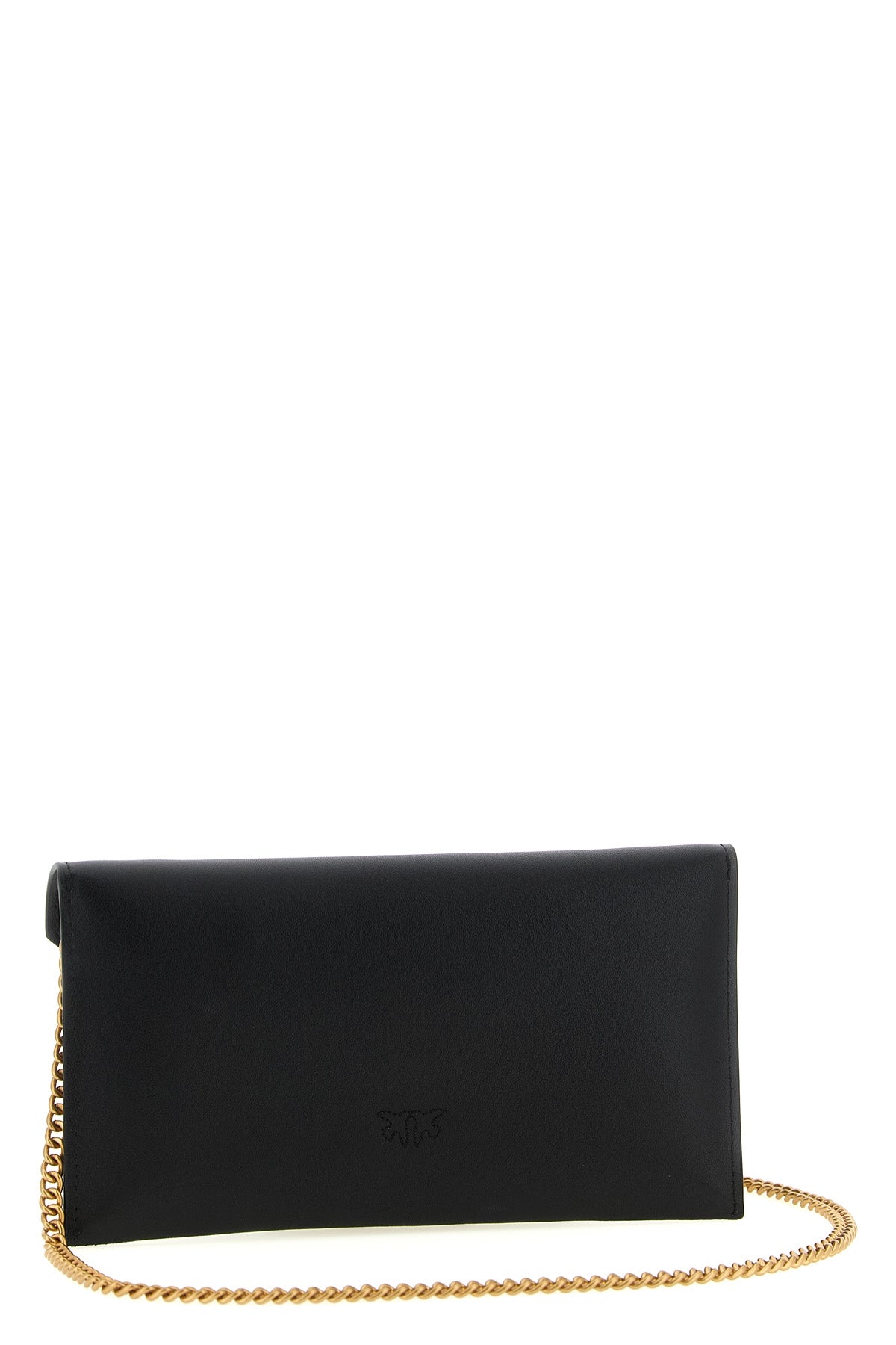 flat mini wallet on chain in silky hand-leather