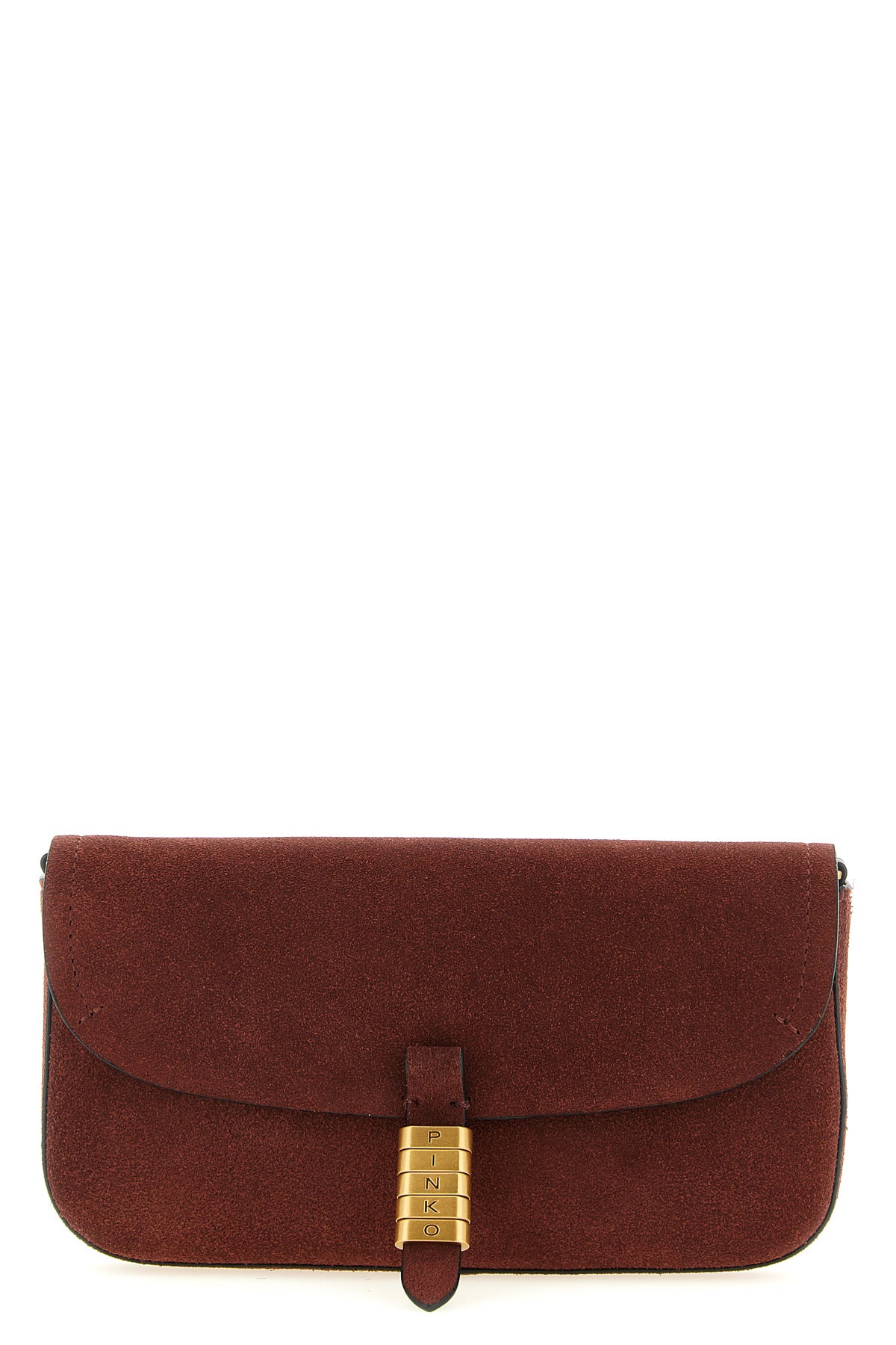 saddle flat medium suede shoulder bag