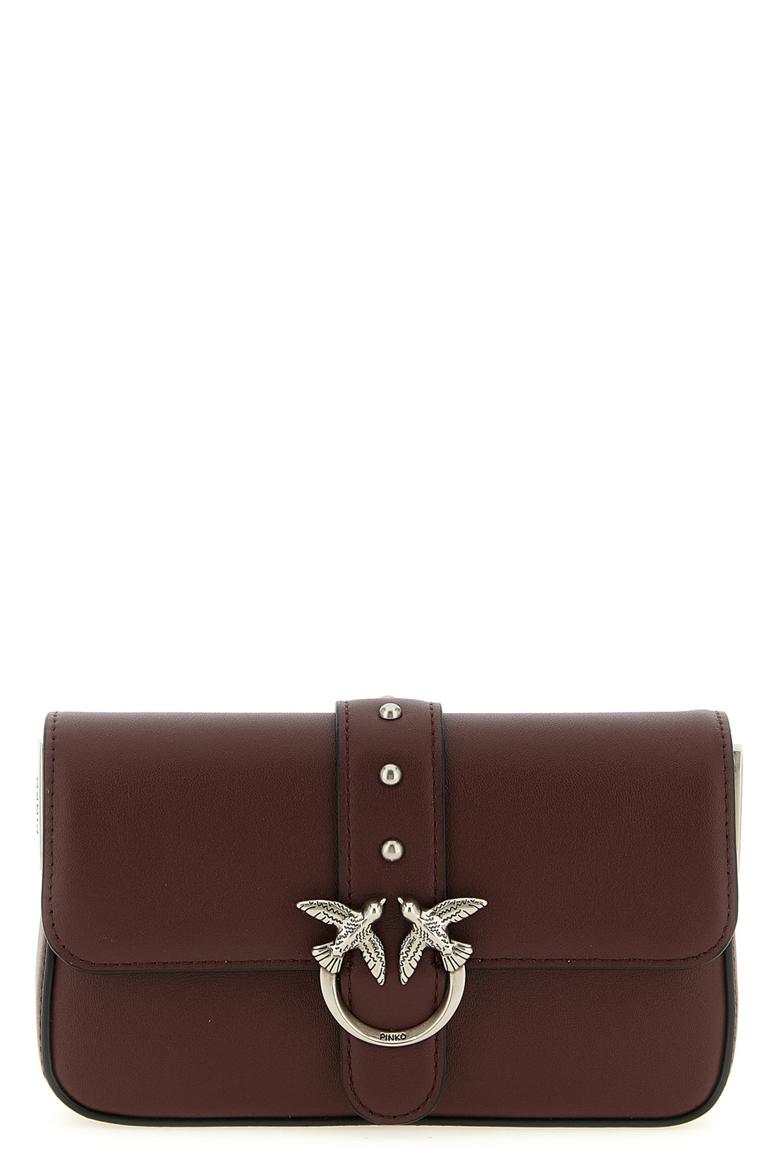 PINKO OS love one slouchy baby silk leather crossbody bag
