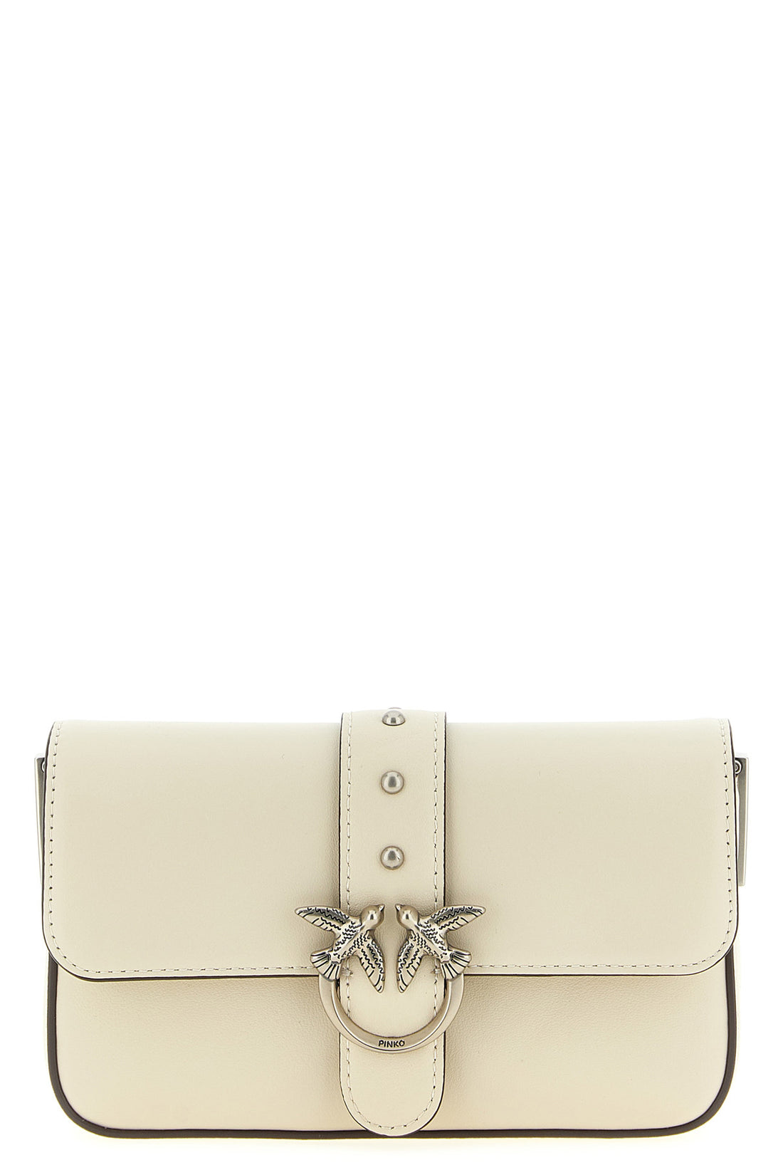 PINKO OS love one slouchy baby silk leather crossbody bag