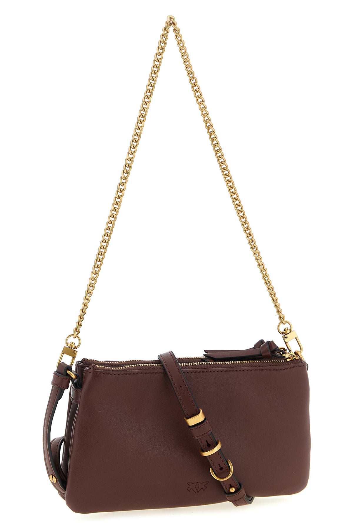 small leather mini double crossbody bag