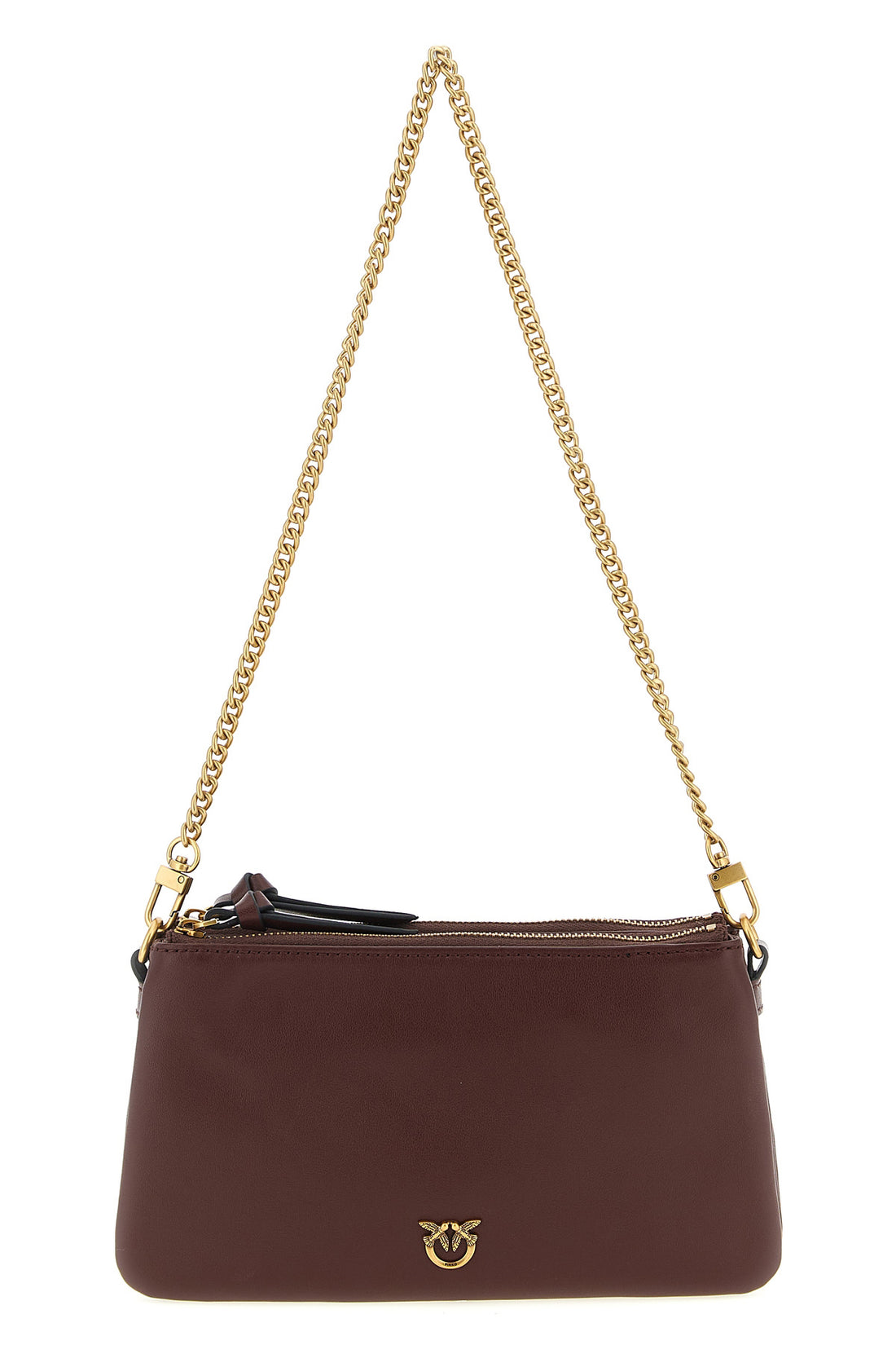 PINKO OS small leather mini double crossbody bag