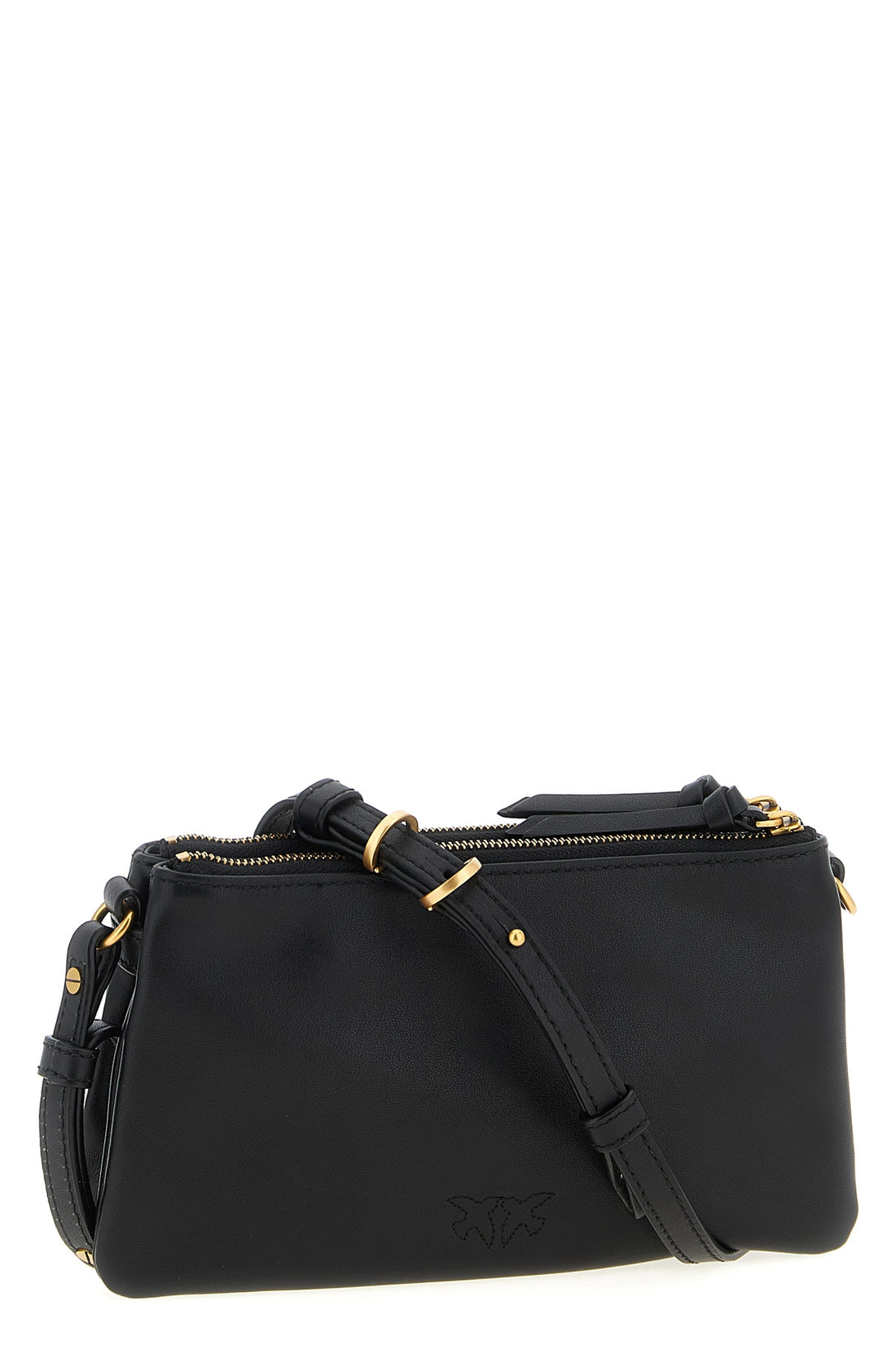 PINKO OS small leather mini double crossbody bag
