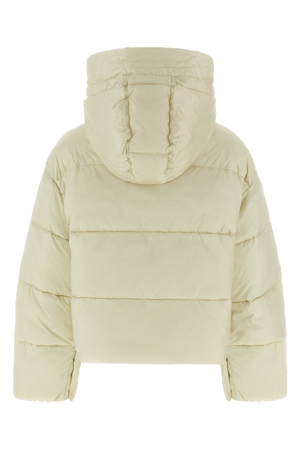 impasto quilted and padded technical canvas down jacket