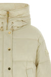 impasto quilted and padded technical canvas down jacket