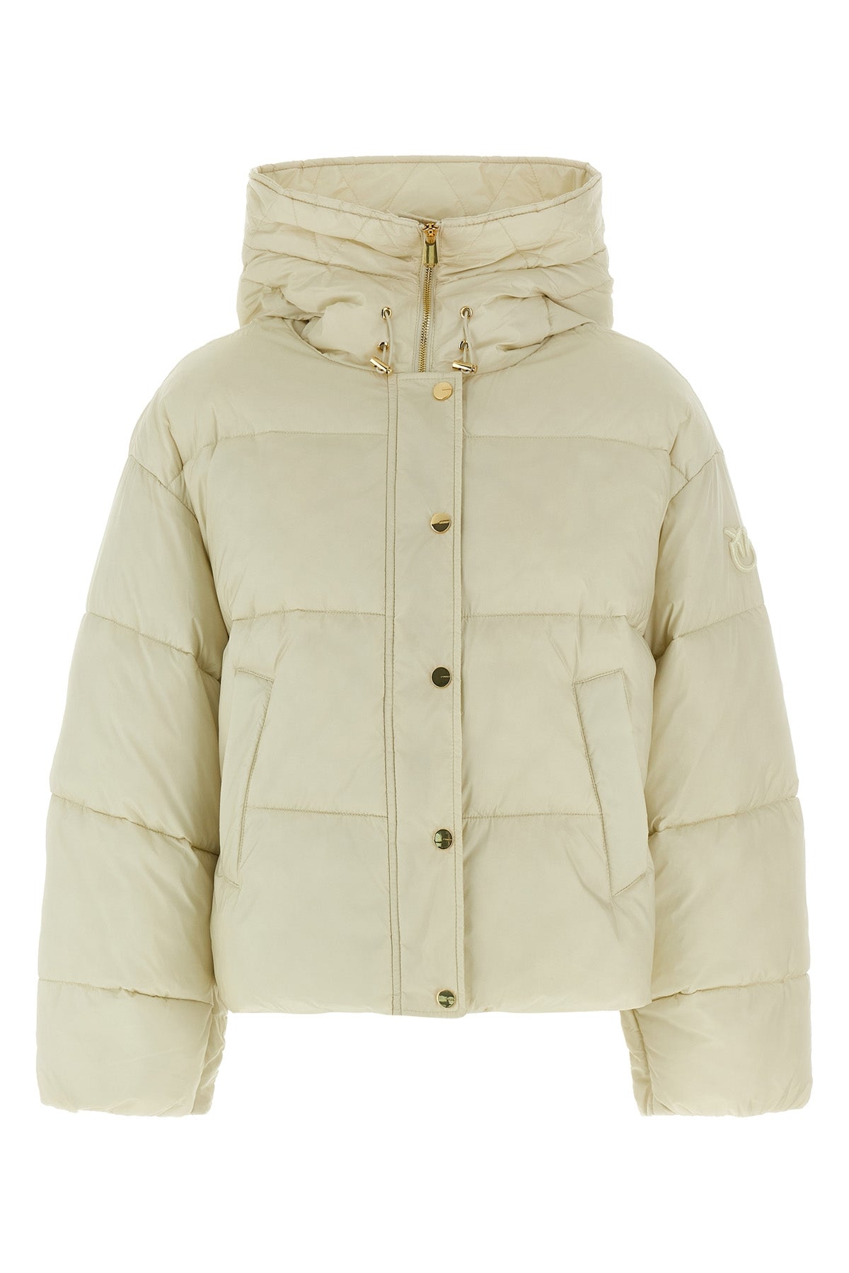 impasto quilted and padded technical canvas down jacket