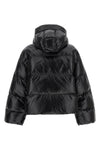 the impasto pinko down jacket redefines winter volumes through a short-cut sil