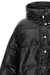 the impasto pinko down jacket redefines winter volumes through a short-cut sil