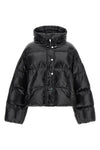 the impasto pinko down jacket redefines winter volumes through a short-cut sil
