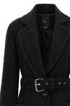 long cerfoglio single-breasted coat in diagonal bouclé wool blend fabric
