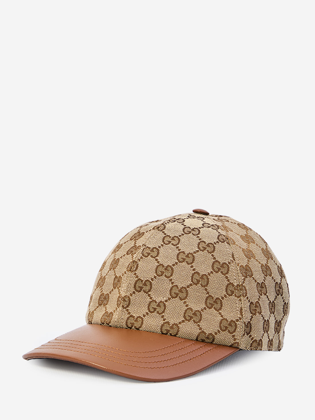 GUCCI S baseball cap with leather visor