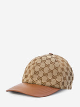 GUCCI S baseball cap with leather visor