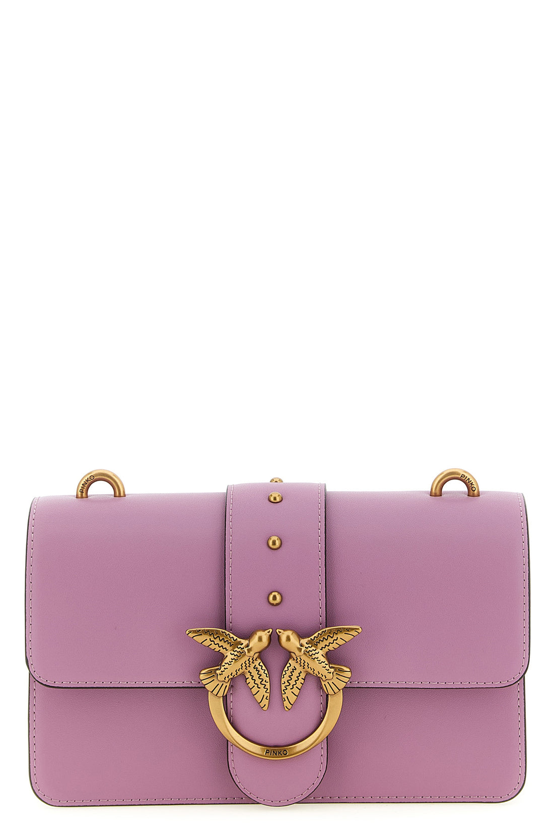 PINKO OS love one mini silk leather crossbody bag