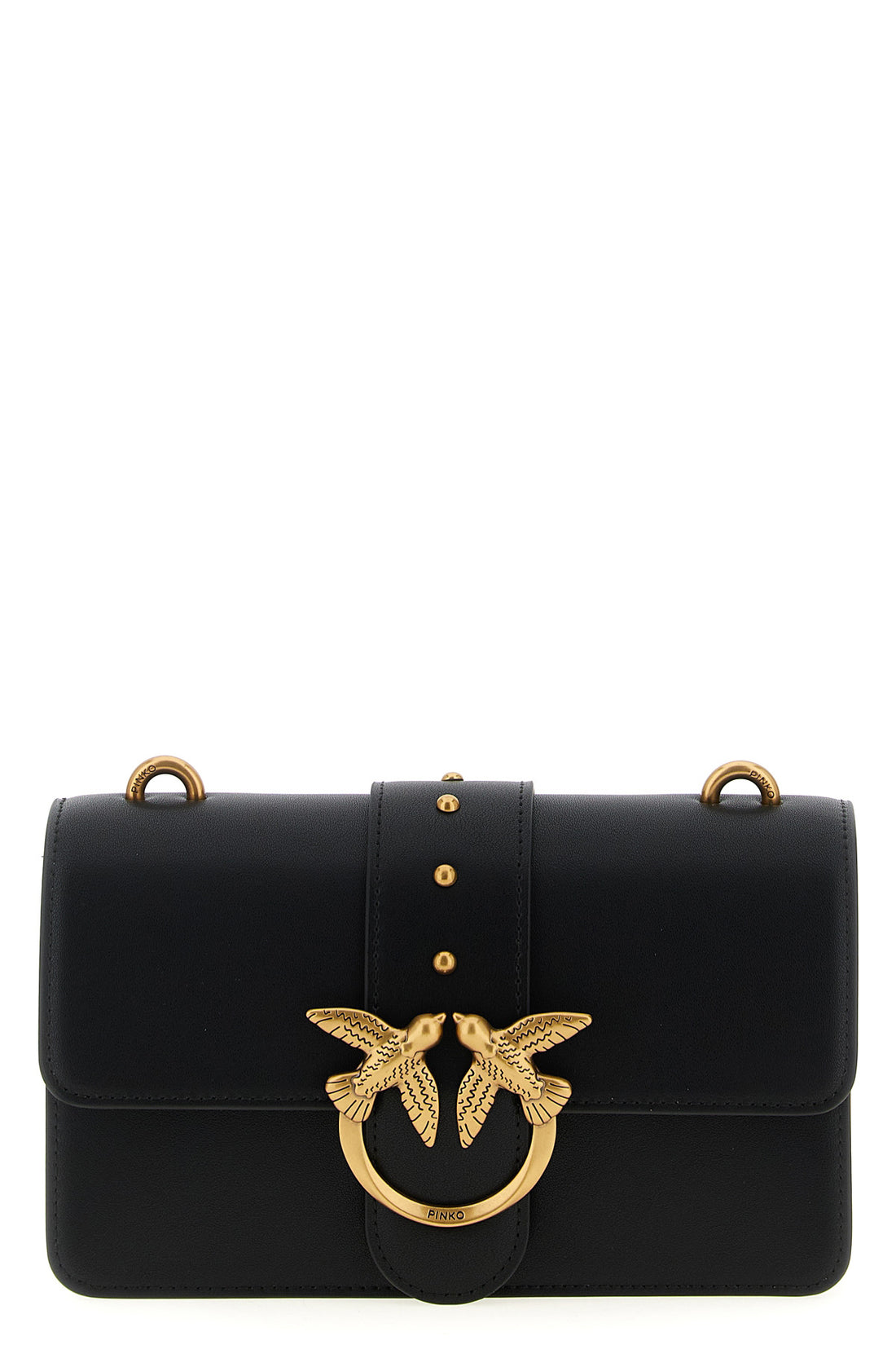PINKO OS love one mini crossbody bag in silk-touch leather