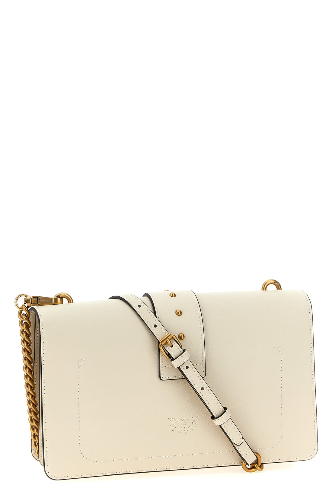 PINKO OS love one classic crossbody bag in silk-touch leather