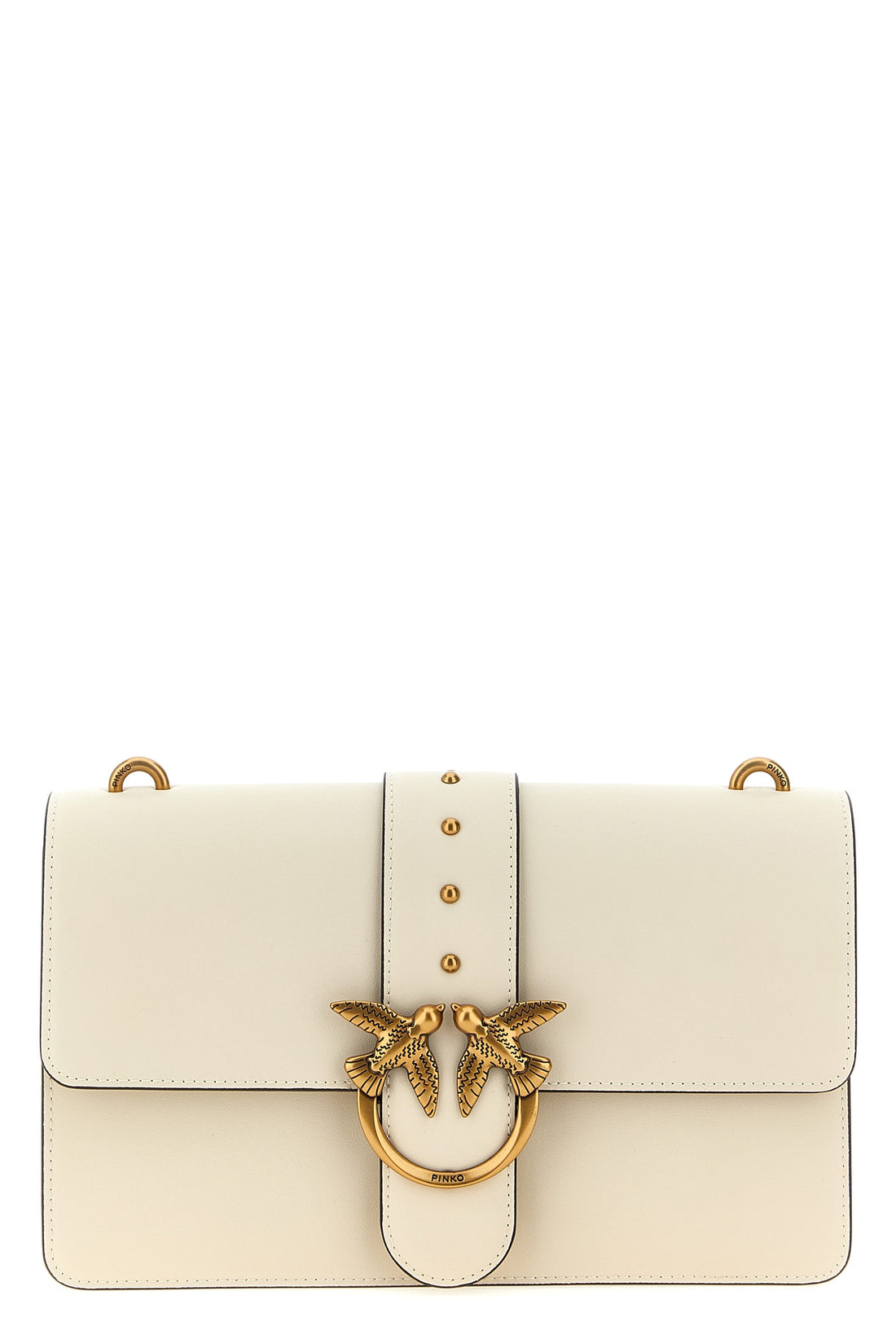 PINKO OS love one classic crossbody bag in silk-touch leather