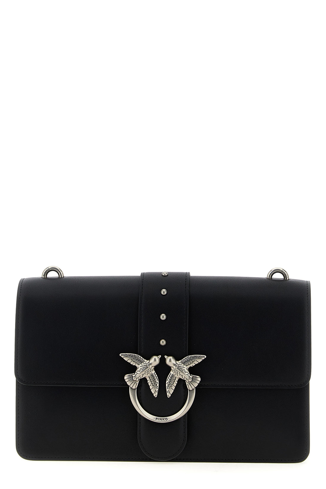 PINKO OS love one classic crossbody bag in silk-touch leather
