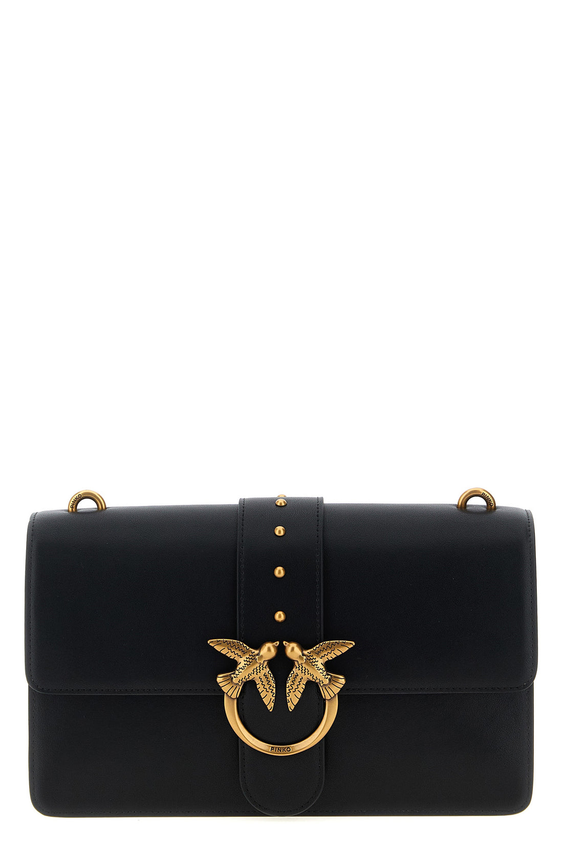 PINKO OS love one classic crossbody bag in silk-touch leather