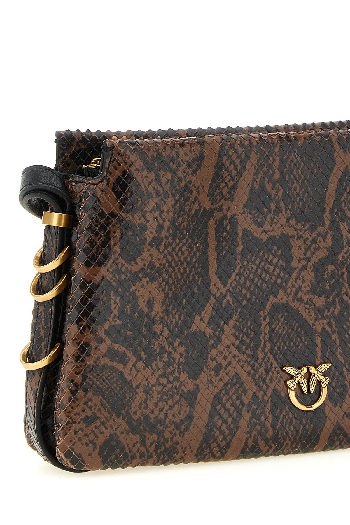 the pinko shoulder bag is distinguished by a structured construction in pure cal