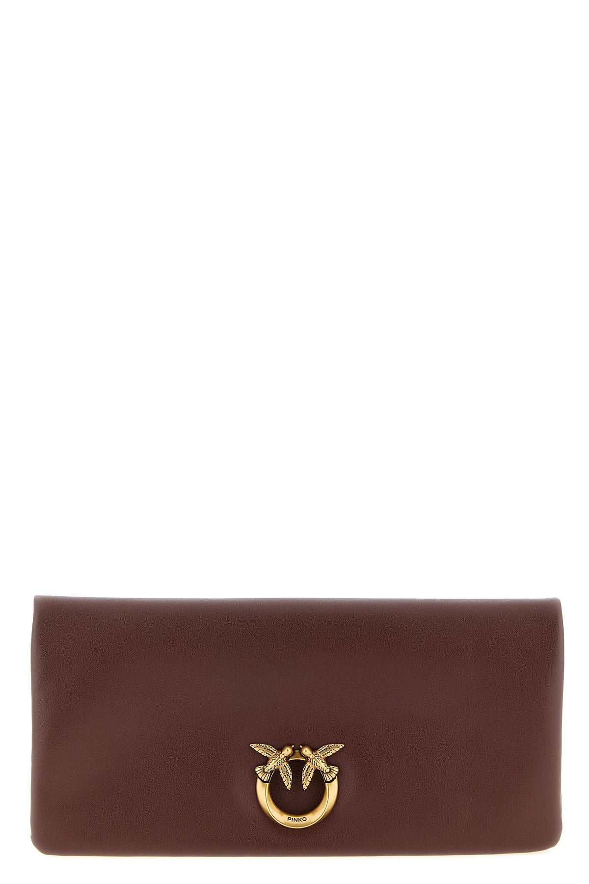 medium love click soft horizontal clutch bag in soft padded leather