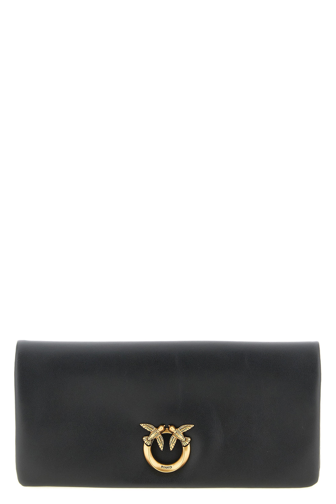 PINKO OS medium love click soft horizontal clutch bag in soft padded leather