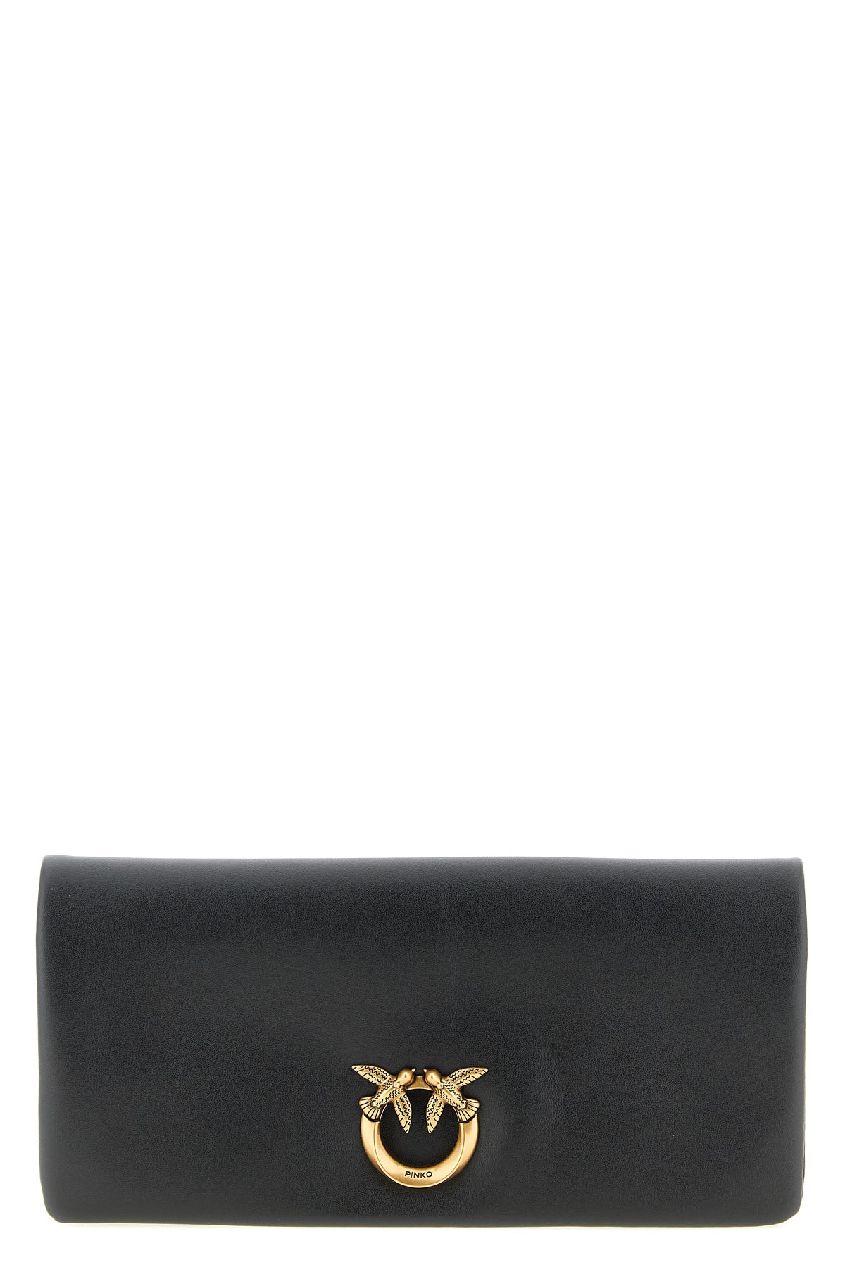 medium love click soft horizontal clutch bag in soft padded leather