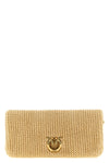 love bag click soft horizontal braided raffia clutch bag