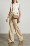 love click soft horizontal mini suede clutch bag